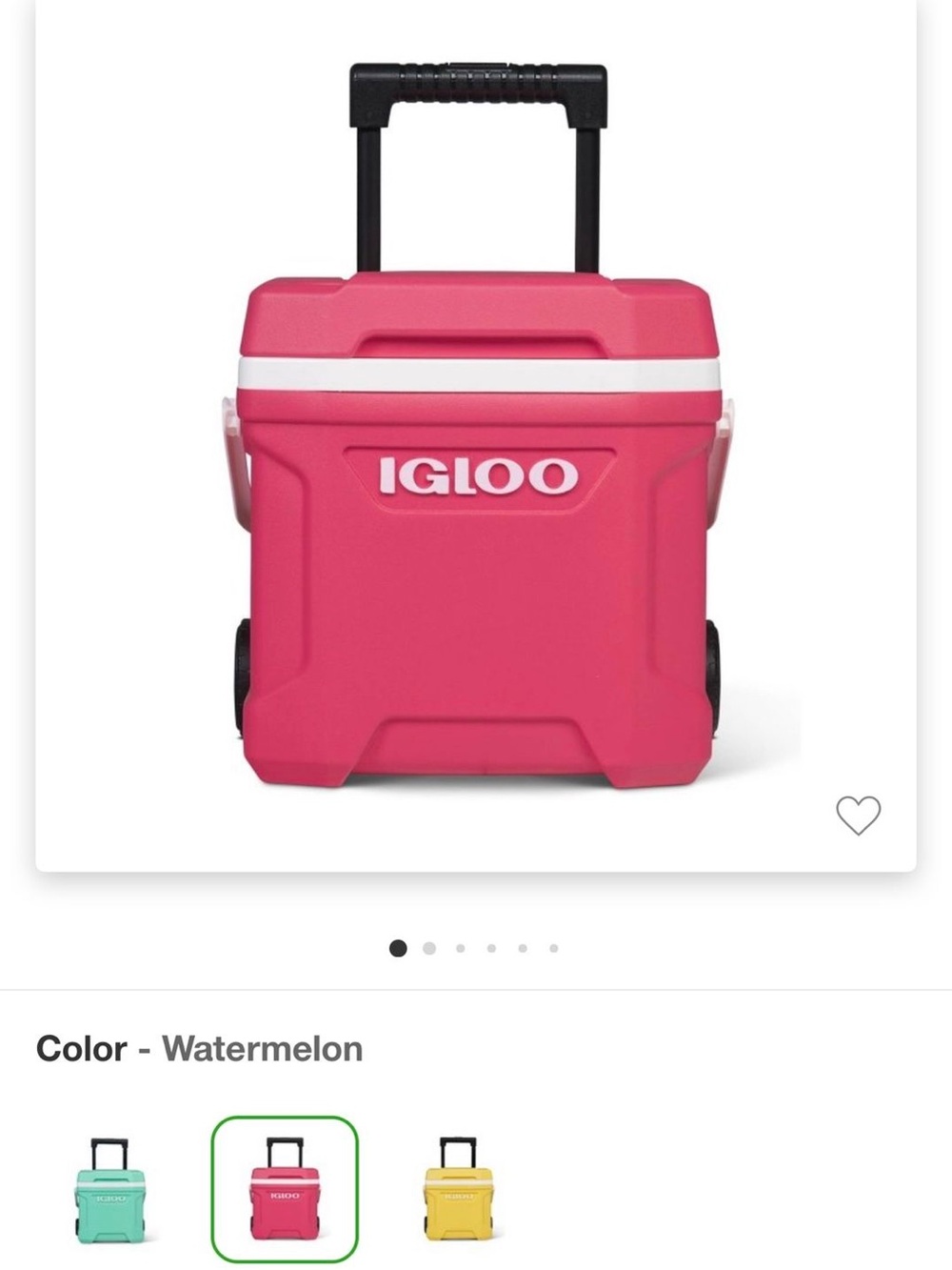 Igloo Latitude 16qt Roller Cooler - Watermelon